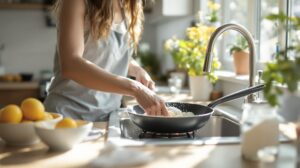 enlever odeur poisson poêle