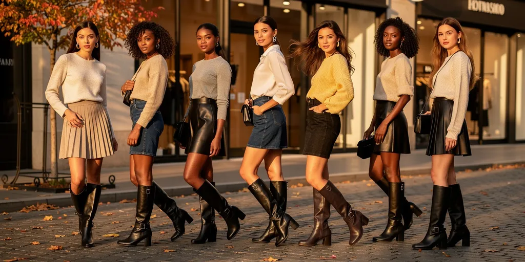 jupe courte avec bottes