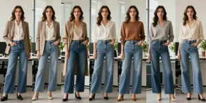 outfit jean large femme