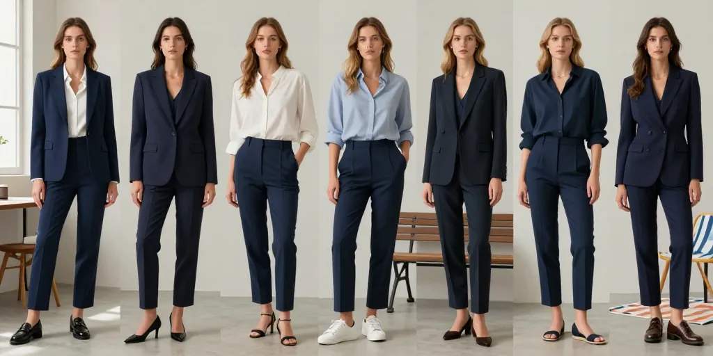 quelles chaussures avec un pantalon bleu marine femme