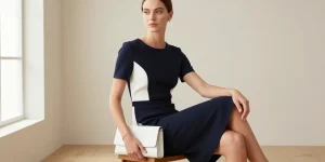 robe bleu marine et blanche chic