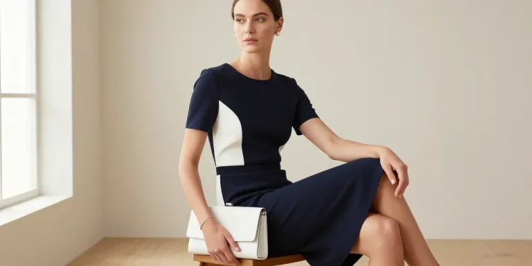 robe bleu marine et blanche chic